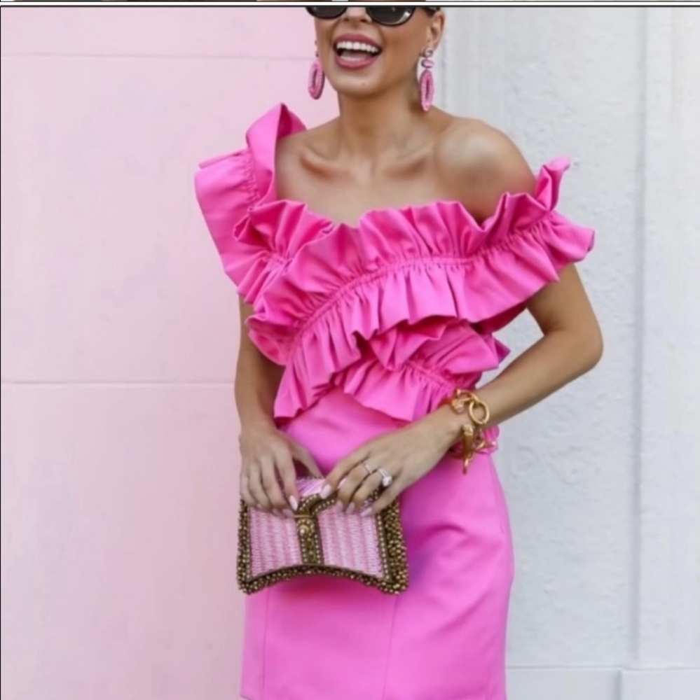 Zara Pink Ruffled Mini Dress - Picture 5 of 5